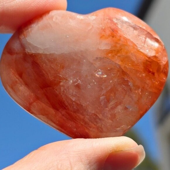 Fire Hematoid Quartz ✦ Rainbow Crystal Heart ✦ Grounding Focus Ritual NWT - Picture 5 of 13